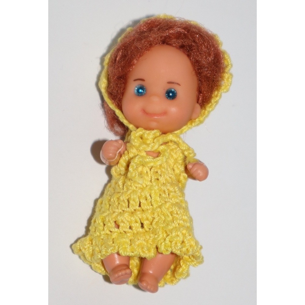 1973 Mattel Sunshine Family Little Baby Sweets Doll Red Hair Blue Eyes 3"